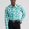 Wrangler Men's Green Multi L/S Shirt