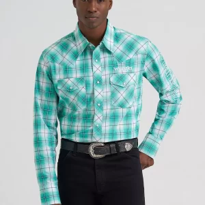 Wrangler Men's Green Multi L/S Shirt